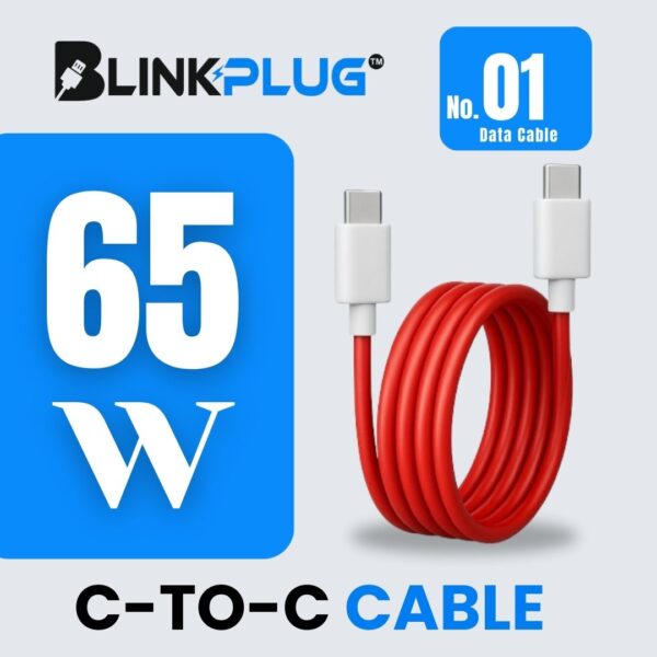 Blink Plug_Type C to Type C Fast Charging Cable 65W Warp Charge Compatible with Samsung Galaxy M13 M04 M42 M54 M33 M53 M51 S20 Ultra, S23, S22, S21, S10, A71, A73, A34, A54, A53, A51, Z Fold/Flip Series and All devices with Type C port - Image 3