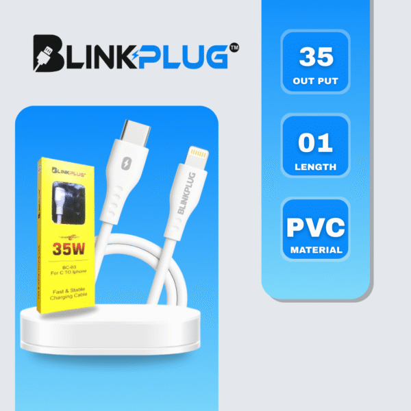 Blink Plug Type C to Lightning-Cable 20W Original Fast Charger Cable Power Charging Cord Compatible with iPhone 14/13/12/12 PRO Max/12/11/11PRO/XS/Max/XR/X/8/iPad (HB-AL6A013) - Image 4